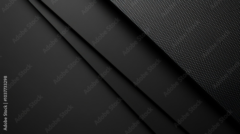 Wall mural sleek black matte background with a hint metallic texture