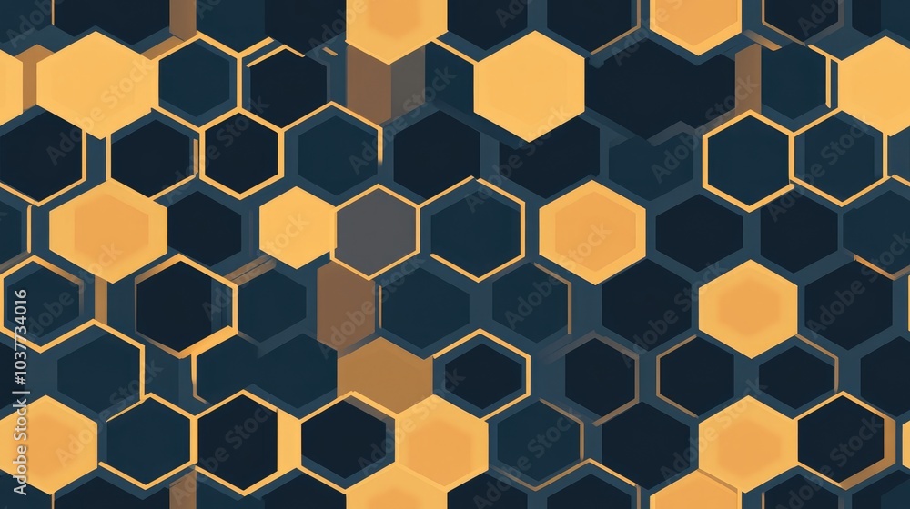 Poster hexagonal seamless background featuring a honeycomb pattern graphic design element