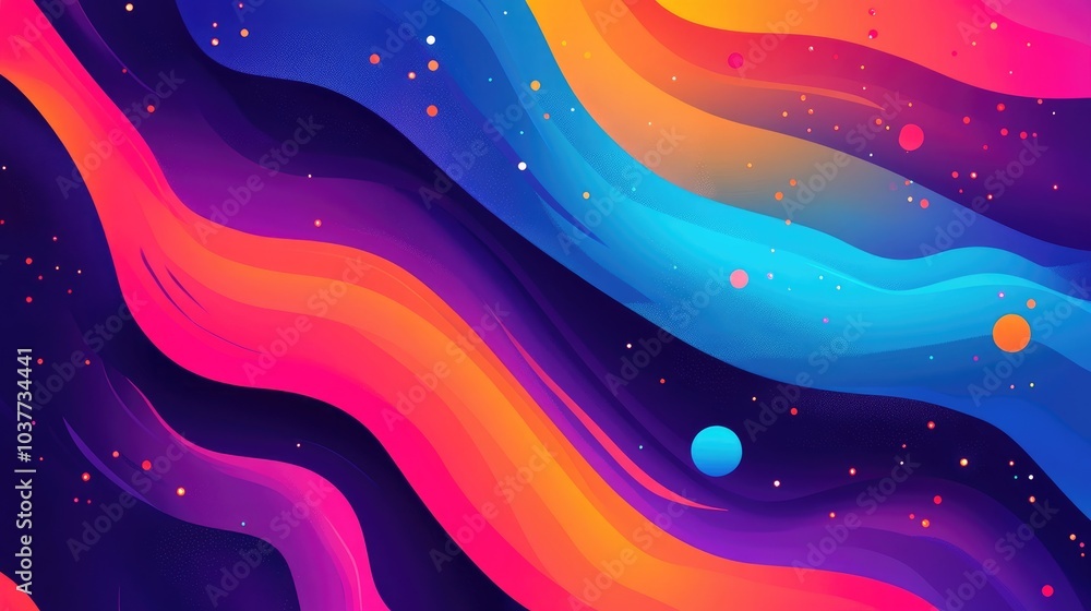 Poster colorful abstract background featuring dynamic and vibrant elements
