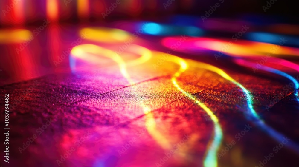 Poster abstract multicolored laser light background for design showcasing an intricate pattern on a surface