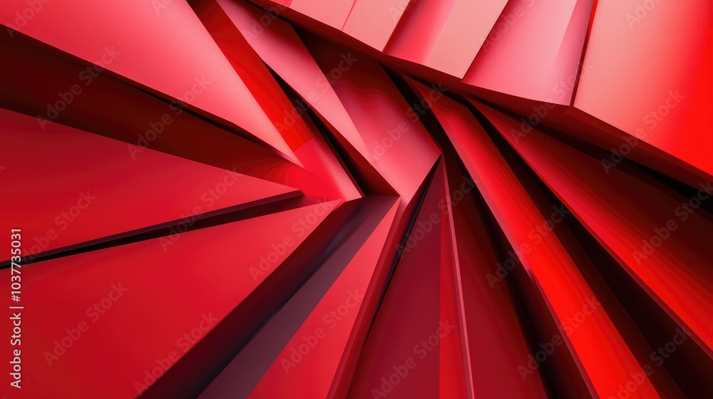Aufkleber 3d rendering of an abstract red geometric background