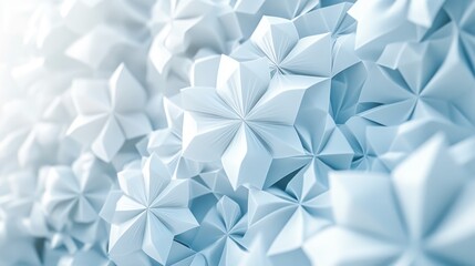 Obraz premium Bright abstract space featuring white geometric shapes that form a 3D rendered background