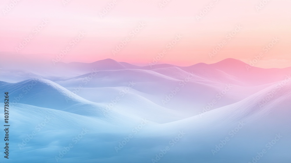 Poster a gradient image featuring softly blended pastel colors with blurred clouds mist and fog