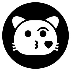 blow kiss glyph icon