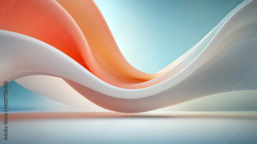 Poster abstract flowing forms a harmonious blend of colors and curves in a modern composition