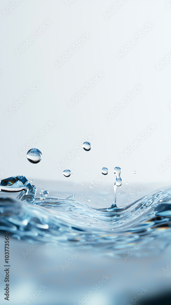 Poster capturing the serenity of splashing water droplets a visual journey through fluid motion and reflect