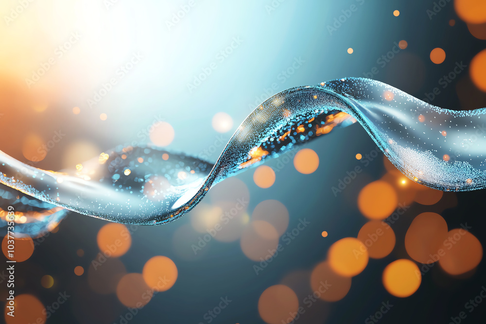 Poster captivating fluid motion a glimmering wave of light and color in an abstract composition