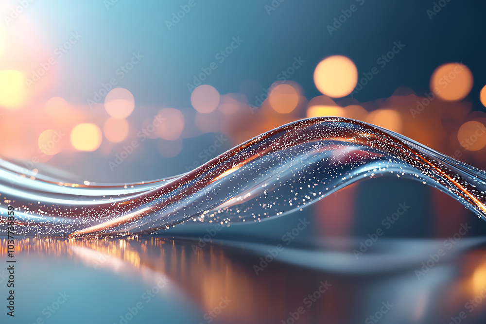 Poster captivating waves of light the dance of water and bokeh in a stunning visual display