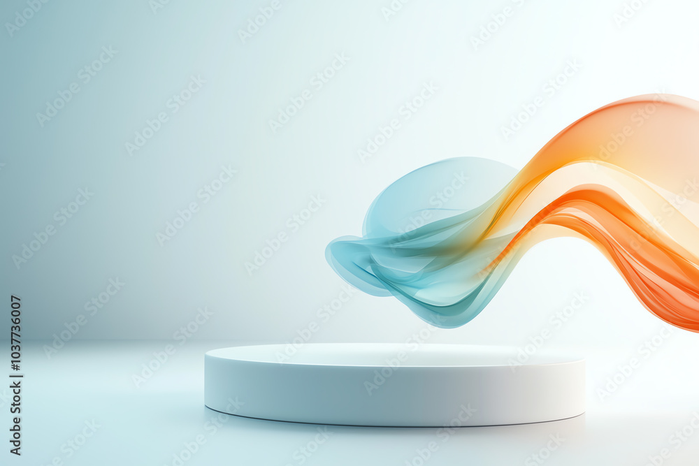 Poster captivating flow a visual harmony of colors and shapes on a minimalistic background