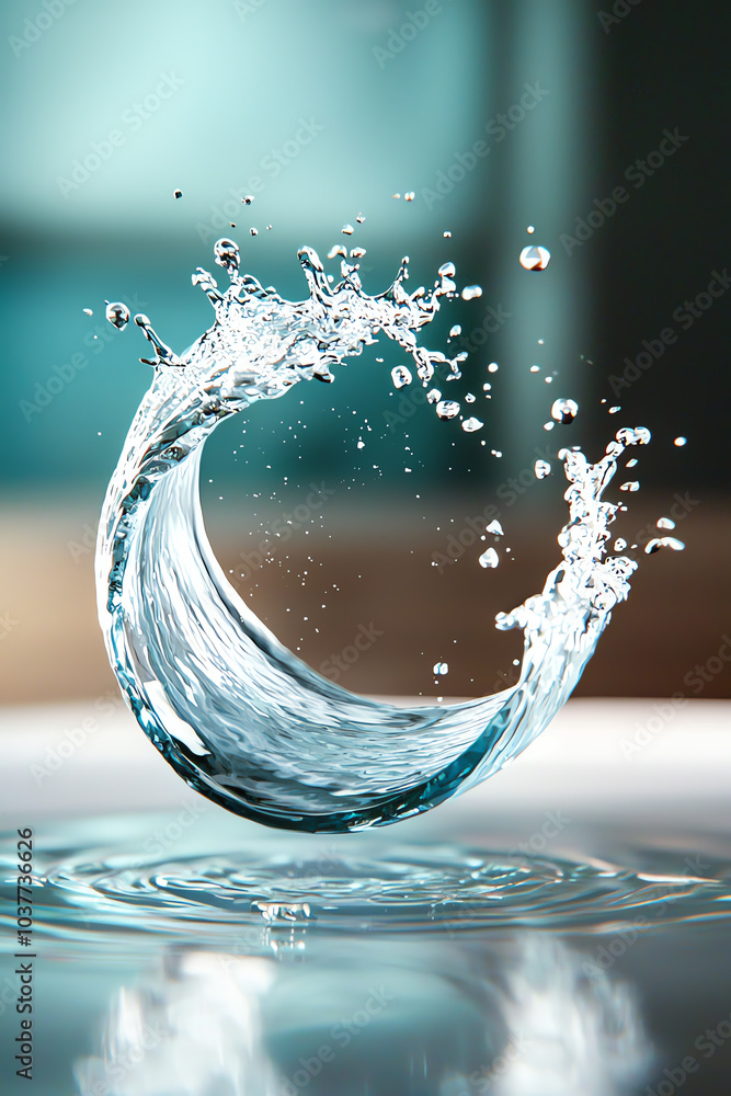 Poster captivating splash the dynamic movement of water in motion