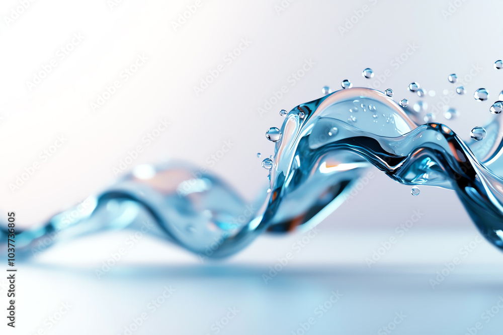 Poster dynamic flow of water capturing the essence of movement and purity in liquid form