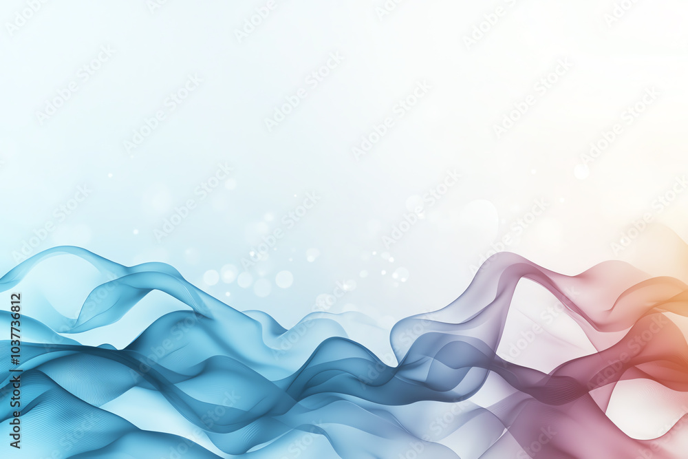 Poster elegant flowing waves a soft blue and orange gradient abstract background for various design applica
