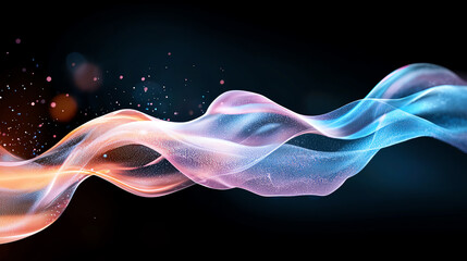 Obraz premium Stunning abstract flowing waves with vibrant colors and ethereal light effects for dynamic visual art