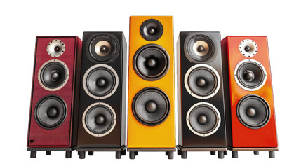 stack Audio Speakers isolated on transparent background