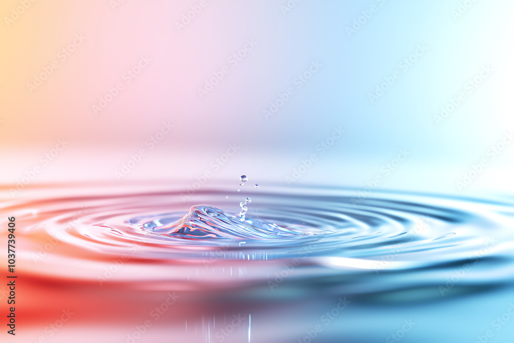 Poster captivating water droplet creating ripples in a calm surface a visual exploration of fluid dynamics