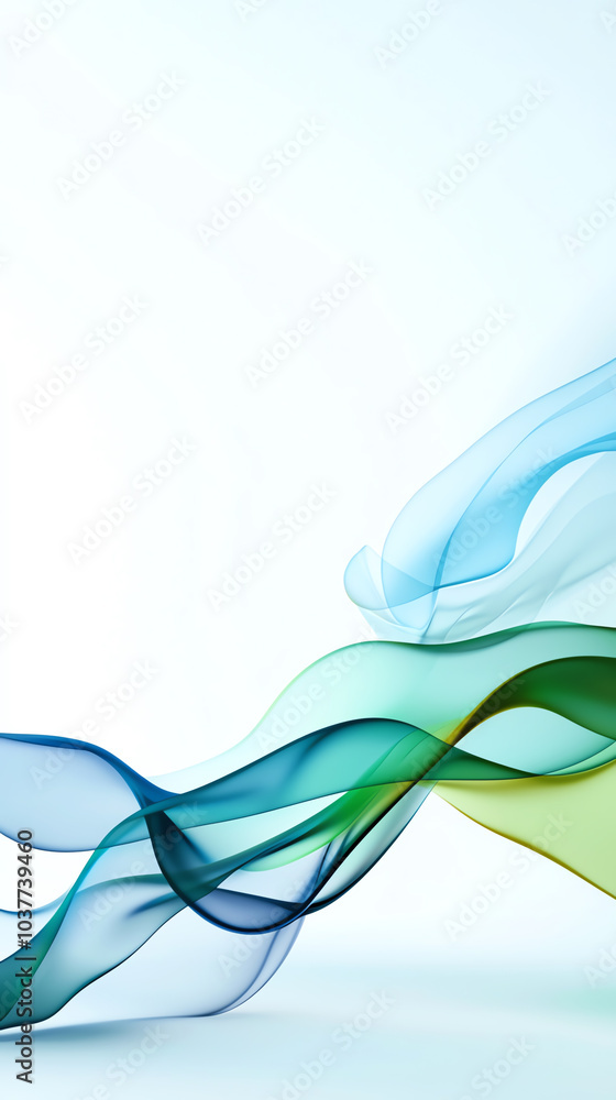 Poster graceful flow of colorful waves an abstract visual representation of motion and harmony