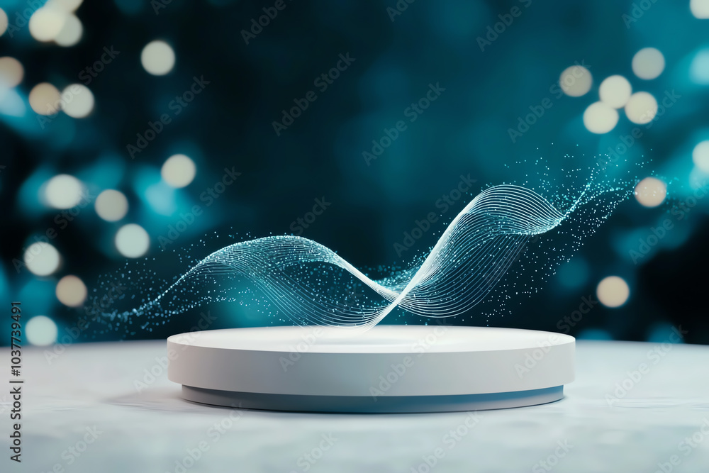 Aufkleber dynamic waves of light an ethereal display of sound and motion on a minimalist stage