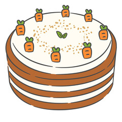 귀여운 당근 홀 케이크