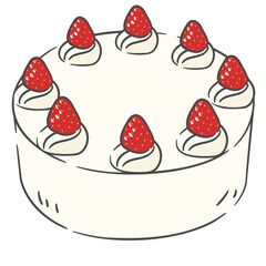 신선한 딸기 생크림 홀 케이크