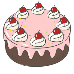 레트로 체리 홀 케이크