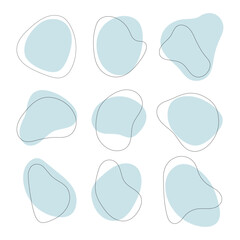 Light Blue Abstracts. Smooth, flowing shapes with an emphasis on soft blue shades create a modern abstract pattern.