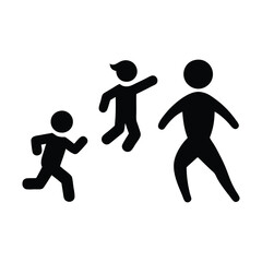 silhouette of child running
