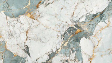 Fototapeta premium Luxurious Marble in David's Style: White, Turquoise, and Gold Accents
