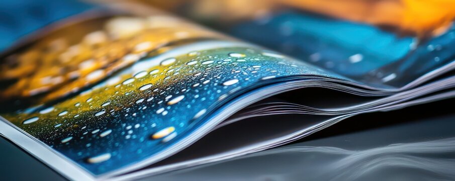 Printed brochures featuring precise saddle stitching; showcasing effective and neat binding techniques.