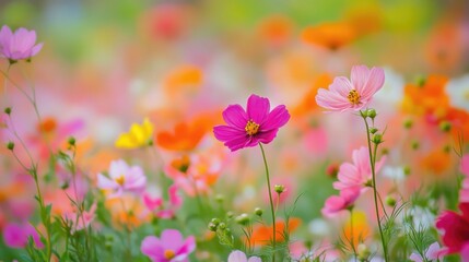 Floral Paradise: A Serene Tapestry of Blooms in Vibrant Hues