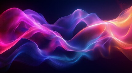 Obraz premium Abstract, colorful, glowing waves on a dark background