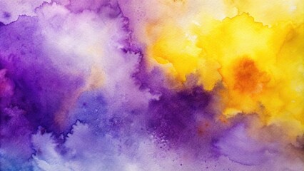 Fototapeta premium macro abstract watercolor background in purple and yellow hues