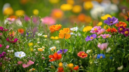 Floral Paradise: A Serene Tapestry of Blooms in Vibrant Hues