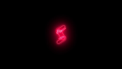 question mark 	
Abstract neon hyperlink icon illustration. Neon line shackle.	