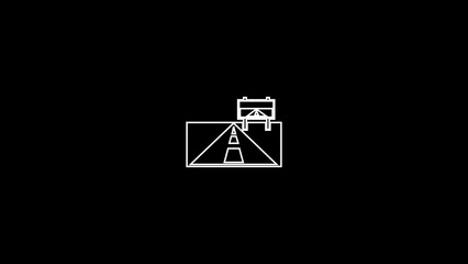 Highway road shape icon illustration on black background	