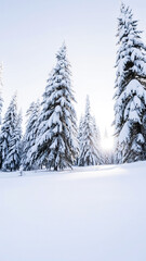 snowy pines a tranquil winter landscape