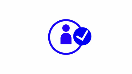 User profile Security icon. cross check mark illustrationon withe background	
