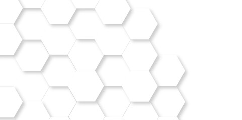 Vector Minimal White Hexagonal Background. Luxury White Pattern. 3D Futuristic abstract honeycomb mosaic white background. geometric mesh cell texture. modern futuristic wallpaper.