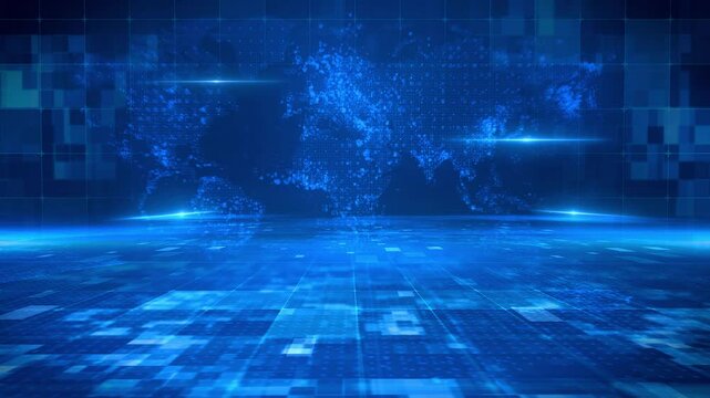 Blue tech news background is a tech video