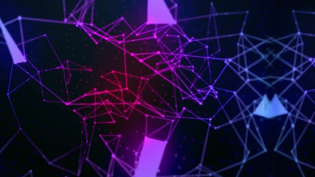 Motion Graphic Purple Network Technology Background