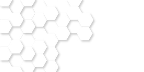 Obraz premium Minimal White Hexagonal Background. Luxury White Pattern. Vector Illustration. 3D Futuristic abstract honeycomb mosaic white background. geometric mesh cell texture. modern futuristic wallpaper.
