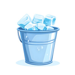 Flat design illustrations Ice bucket, white background