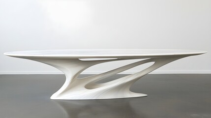 Elegant White Marble Display Table Design