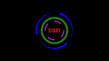 start  icon, circle design on black background 