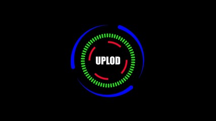 Naklejka premium upload icon, circle design on black background 