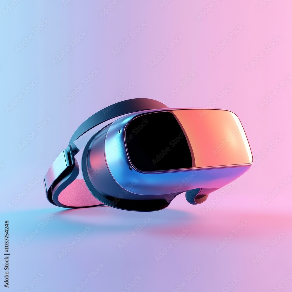 Poster 3d rendering of a virtual reality headset, symbolizing cutting-edge technology, isolated against a c