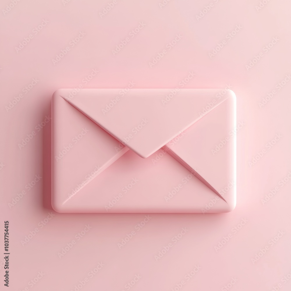 Poster 3d representation of a contact icon with an envelope, symbolizing communication and connection, isol