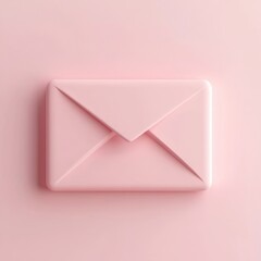3D representation of a contact icon with an envelope, symbolizing communication and connection, isolated on a pastel backdrop