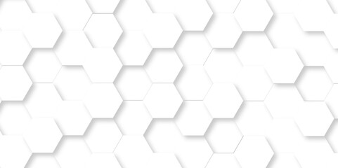 Vector Minimal White Hexagonal Background. Luxury White Pattern. 3D Futuristic abstract honeycomb mosaic white background. geometric mesh cell texture. modern futuristic wallpaper.