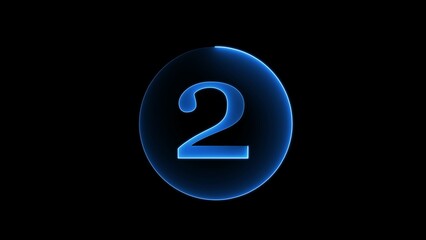 glowing neon number two