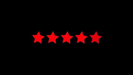 five star rating icon animation	